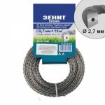Ліска для садових тримерів "Подвійна з кордом" 2,7 мм × 15 м (КР2-27-15-КВ) Зенит Профи