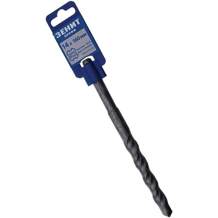 Бур SDS-Plus 14×160 мм, спіраль 4S Зенит Профи