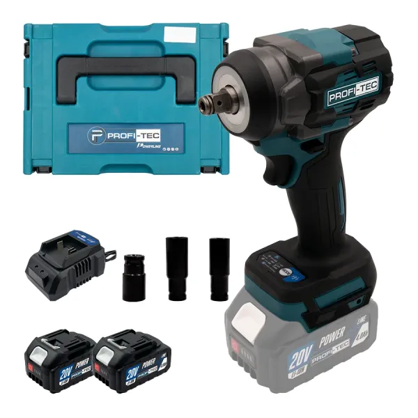 Акумуляторний гайковерт PROFI-TEC PTW502 POWERLine (2×PT2040MP (4.0 Аг), зарядний пристрій) Акумуляторний гайковерт PROFI-TEC PTW502 POWERLine (2×PT2040MP (4.0 Аг), зарядний пристрій)