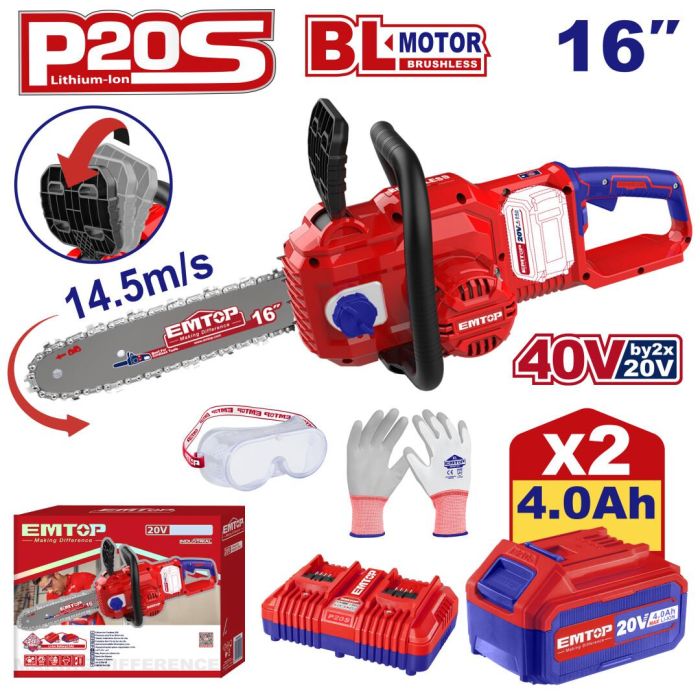 Пила ланцюгова акумуляторна EMTOP ELGA401682