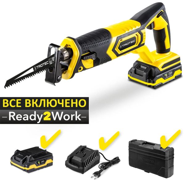 Пила шабельна акумуляторна Trotec PRCS 10-20V + кейс (4431000110) Пила шабельна акумуляторна Trotec PRCS 10-20V + кейс (4431000110)