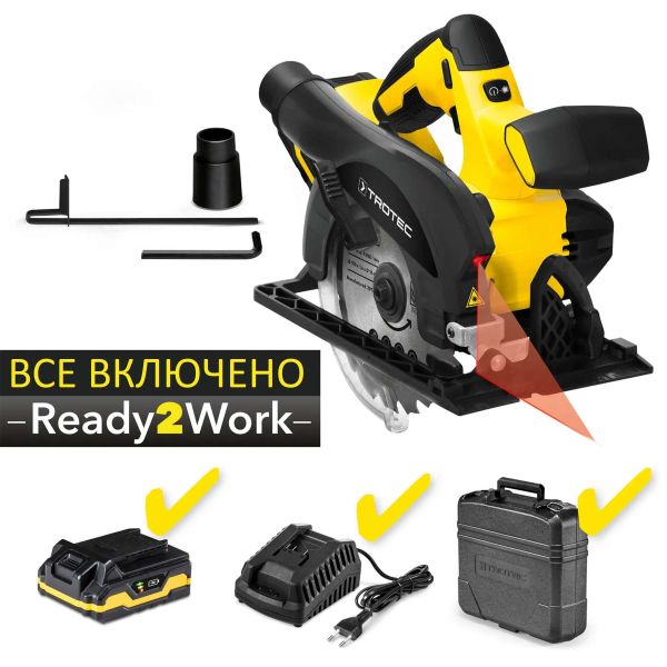 Пила циркулярна акумуляторна Trotec PCSS 10-20V + кейс (4430000110) Пила циркулярна акумуляторна Trotec PCSS 10-20V + кейс (4430000110)