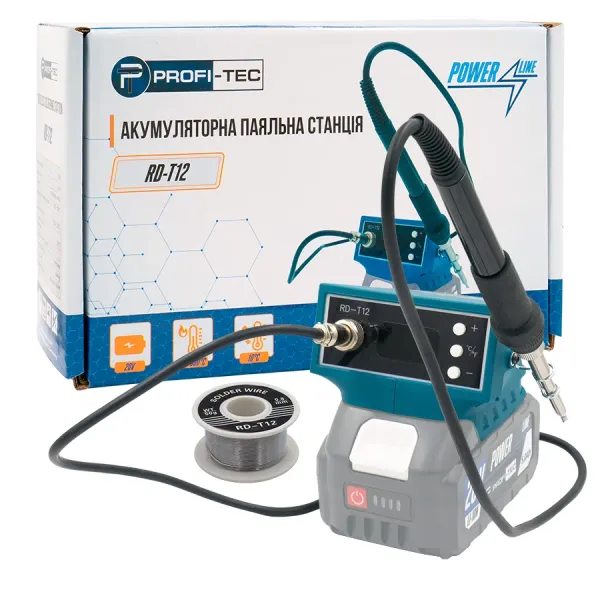 Акумуляторний гібридний паяльник PROFI-TEC RD-T12 POWERLine (без акумулятора та зарядного пристрою) Акумуляторний гібридний паяльник PROFI-TEC RD-T12 POWERLine (без акумулятора та зарядного пристрою)