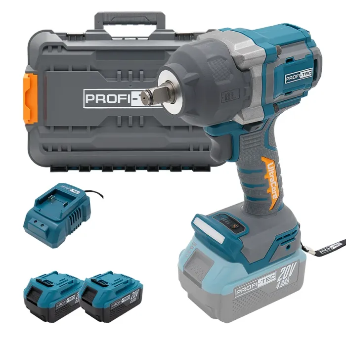 Акумуляторний гайковерт PROFI-TEC PPTW11020 UltraCore (2×PT2040EP (4.0 Аг), зарядний пристрій)