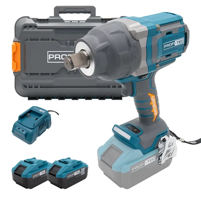 Акумуляторний гайковерт PROFI-TEC PPTW20020 UltraCore (2×PT2080EP (8.0 Аг), зарядний пристрій)