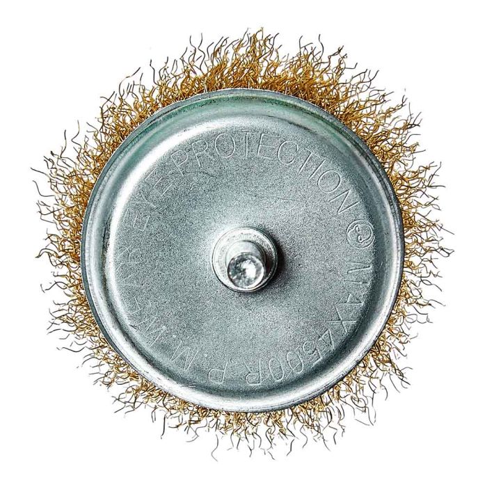 Щітка-чашка з хвостовиком Vitals гофрована латунована 75 мм, 0,3 мм