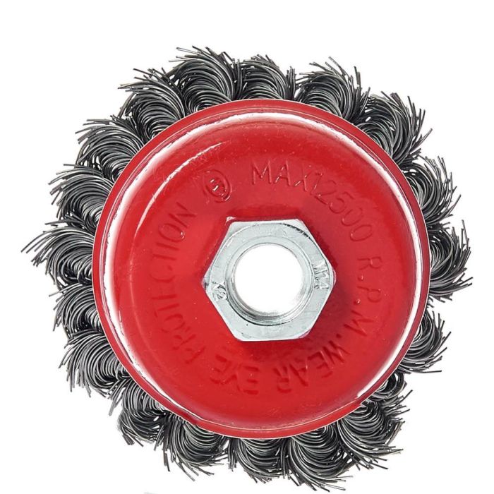 Щітка-чашка Vitals плетена сталь 85 мм М14, 0,5 мм