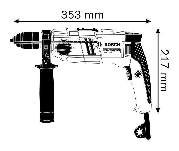 Ударний дриль Bosch GSB 18-2 RE Professional (06011A2190)