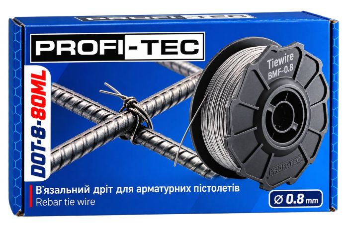В’язальний дріт PROFI-TEC RTW 0.8-100, для акумуляторного пістолета PPRT40 MaxGrip (12шт в 1 упаковці)