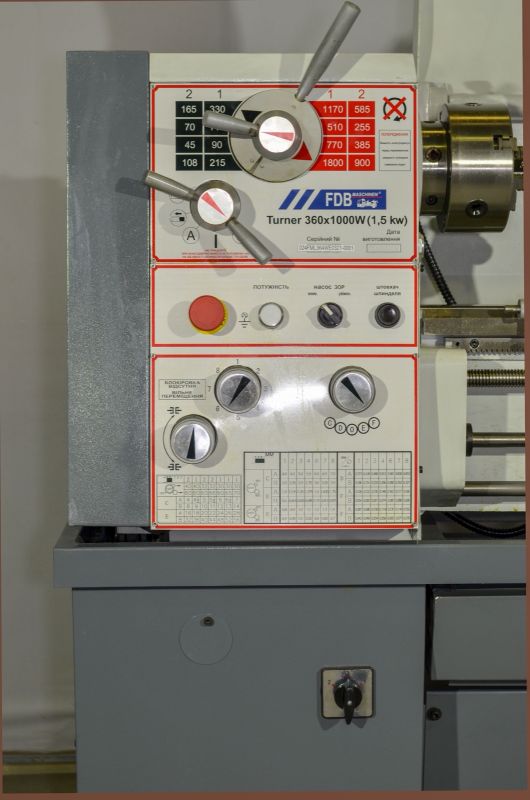 Верстат токарно-гвинторізний FDB Maschinen Turner 360x1000W (2,2 кВт, DPA)