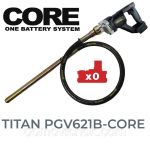 Вібратор для бетону акумуляторний TITAN PGV621B-CORE (21 В, безщітковий, без АКБ і ЗП)