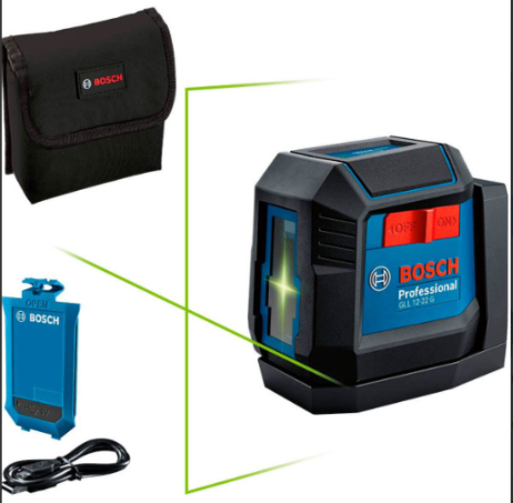 Лазерний нівелір Bosch GLL 12-22G Professional з акб USB-C BA 3,7 В, 1,0 А, з чохлом
