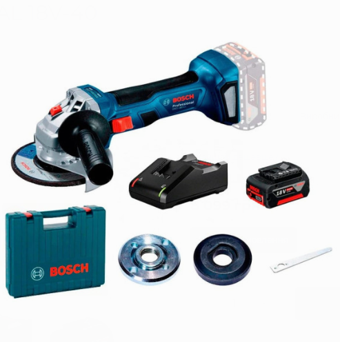 Акумуляторна кутова шліфмашина Bosch GWS 180-LI Professional, 1 акб GBA 18V 4 Ah і з/п GAL 18V-40 Акумуляторна кутова шліфмашина Bosch GWS 180-LI Professional, 1 акб GBA 18V 4 Ah і з/п GAL 18V-40