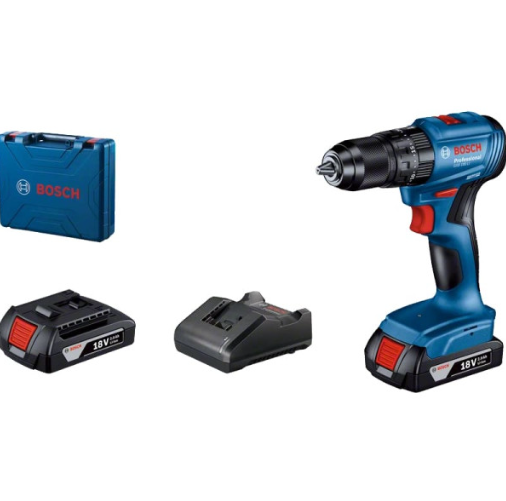 Акумуляторний ударний дриль-шурупокрут Bosch GSB 185-LI Professional, 2 акб GBA 18V 2.0Ah, з/п GAL 18V-20 в кейсі