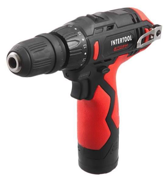 Дрель-шуруповерт аккумуляторная, 12 В, 30 Nm, 0-350/0-1300 об/мин, патрон 0,8-10 мм, 2,0 Ач, съемный патрон INTERTOOL WT-0318