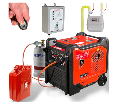 Генератор FELISATTI ІГБГ-14000ЕК АТСП F99503 / 230B/8.5-9 кВт (Электростартер, Запуск з пульта, АТС подготовка, Пропан-Бутан / Метан / Бензин)