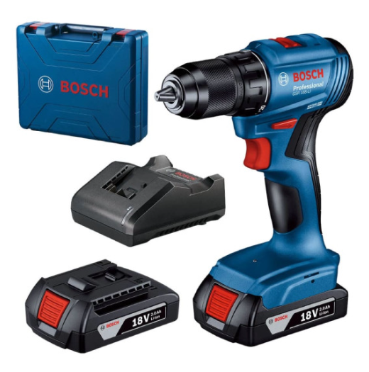 Акумуляторний дриль-шуруповерт Bosch GSR 185-Li Professional, 2 акб 18V 2 Ah у валізі