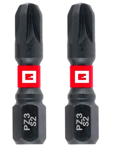 Біта подвійний торсіон  ударна 30 мм, S2, PZ3, 2 шт, Einhell