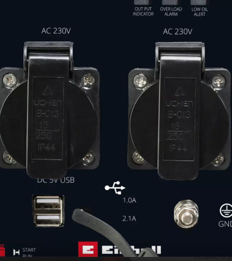 Einhell TE-IG 1900 DF (Dual Fuel) Генератор бензиновий/газ інверторний, 1800 Вт, 4-тактний, бак 4.2 л, макс. потужність 1,9 кВт, сінхронний, пропан LPG, 2х230В+2хUSB