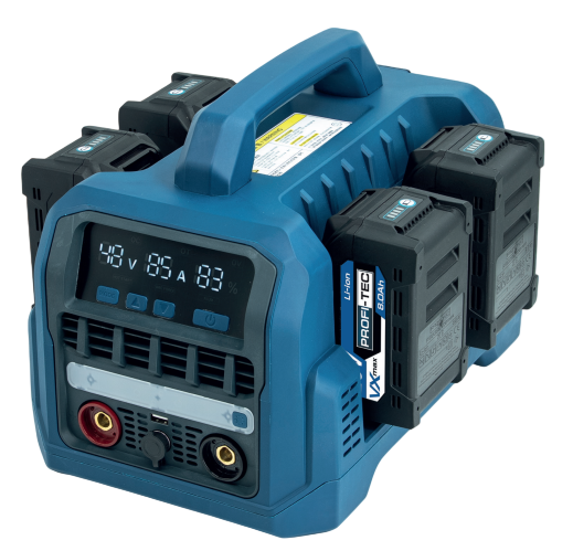 Акумуляторний зварювальний апарат PCWM12080VX Max (4×PT2080VXmax (8.0 Aг), двопортовий зарядний пристрій