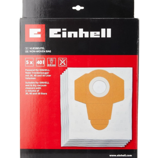 Мішки синтетичні до пилососів Einhell 30-50л, 5 шт (2351195)