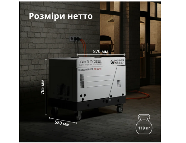 Дизельний інверторний генератор у шумозахисному кожусі KS 6500iDE S ATSR